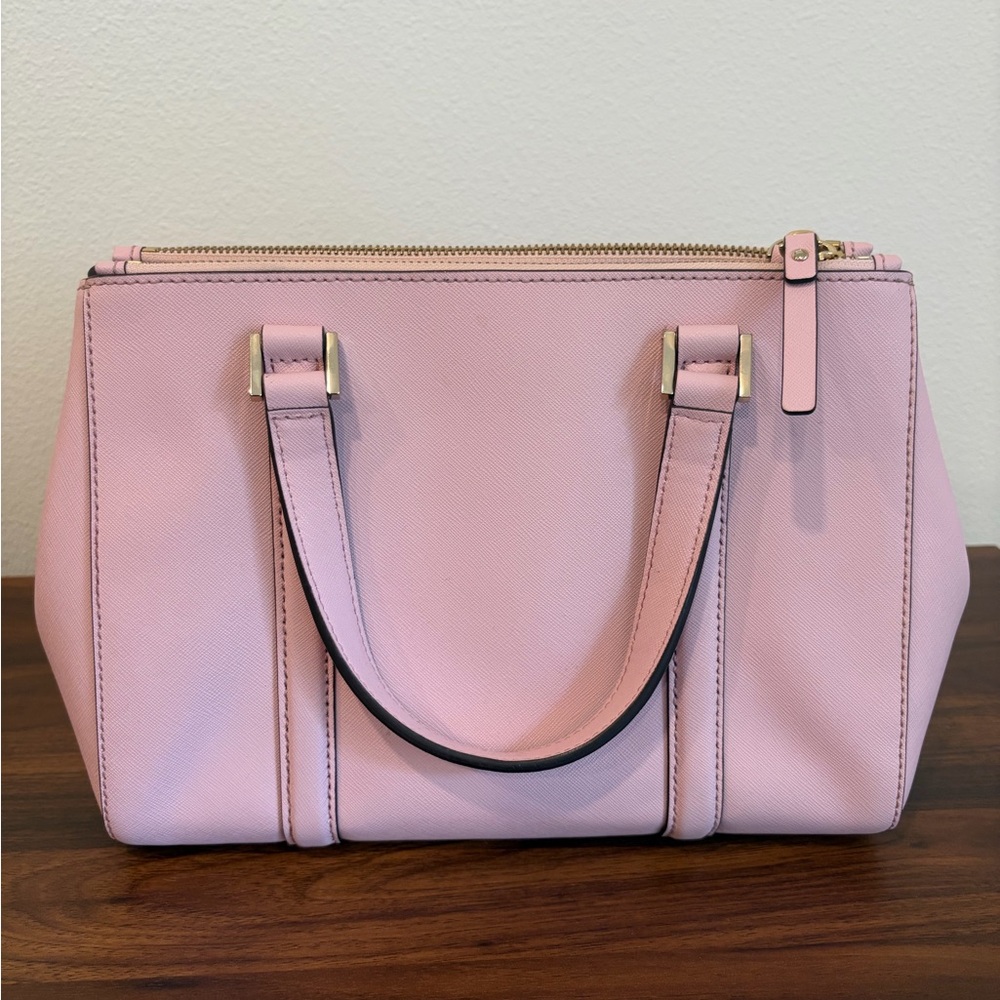Kate Spade Light Pink Saffiano Satchel with Detachable Strap (with KS Dust Bag) - Picture 6 of 11